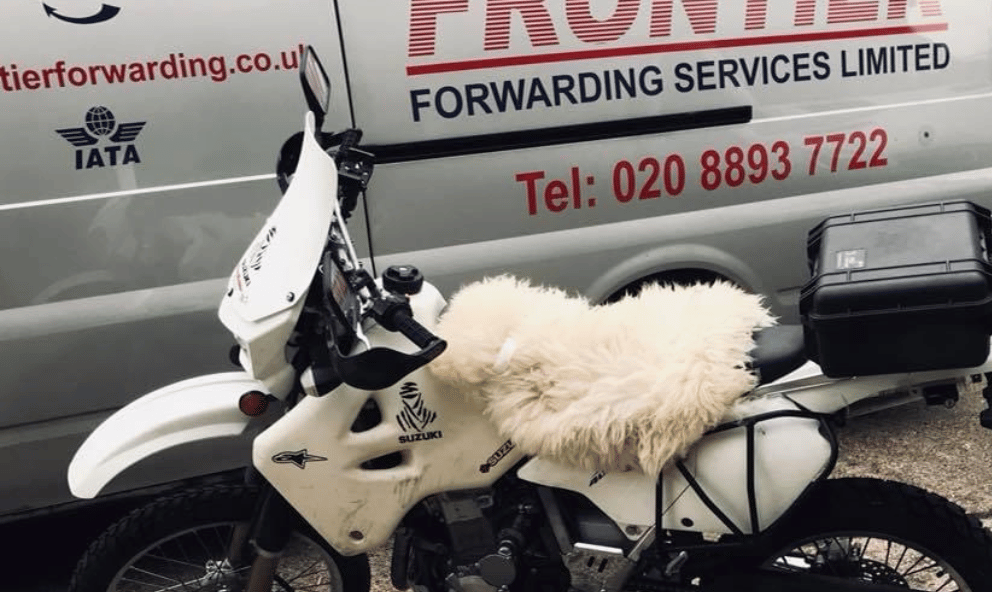 Frontier Forwardng motorbike collected for shipping